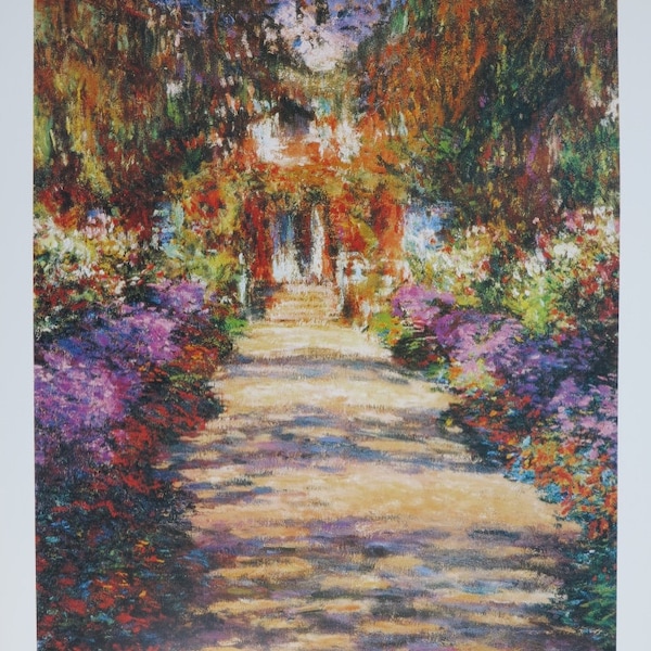 Affiche d’exposition Claude Monet - Une avenue dans le jardin de Monet à Giverny - impressionniste - fleurs - romantique - imprimé musée