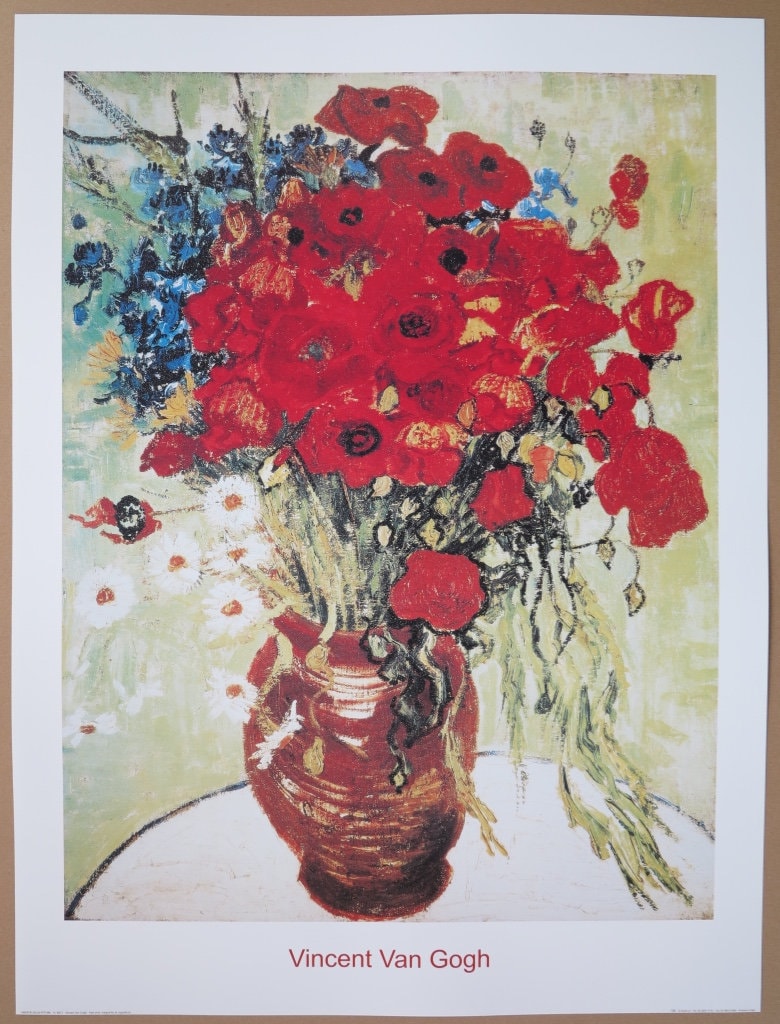 フィンセント・ファン・ゴッホ展ポスター - 赤い花の入った花瓶