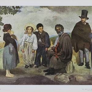 Cartel de la exposición Edouard Manet - El viejo músico - Galería Nacional de Arte - Washington DC - impresión vintage - 1970