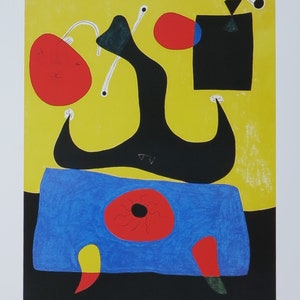 Joan Miro exhibition poster - Sitting woman - museum print - surrealism - offset litho - 1999
