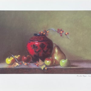 Cartel de la exposición de Rozsika Hetyei-Ascenzi - Naturaleza muerta con jarrón chino - Artista del museo - Impresión artística - Excelente