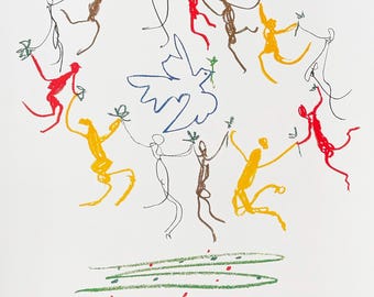 Pablo Picasso exhibition poster - La Ronde de la Jeunesse - The Youth Circle - love - dance - peace - museum artist - art print