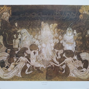 Jan Toorop exhibition poster - The three brides - museum artist - art print - Dutch painter - 1970s
