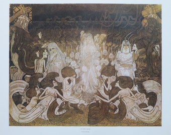 Jan Toorop exhibition poster - The three brides - museum artist - art print - Dutch painter - 1970s