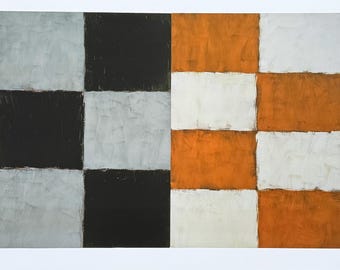 Sean Scully exhibition poster - Maan, 1994 - squares - museum artist - art print