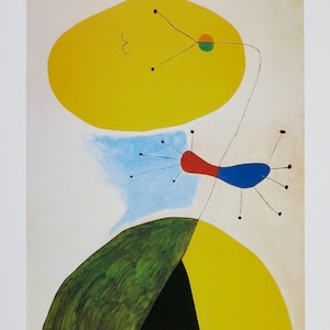 Joan Miro exhibition poster - Portrait, 1938 - museum artist - art print - surrealism - offset litho - 1997