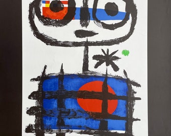Joan Miro exhibition poster - Figure - museum artist - art print - surrealism - 1972