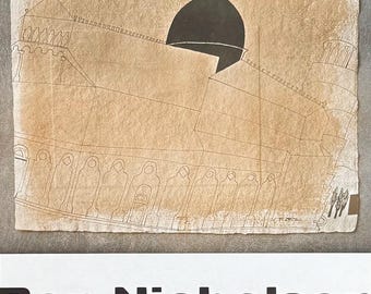 Ben Nicholson exhibition poster - New Drawings - Kestner Gesellschaft Hannover - museum artist- very rare and early print - 1967