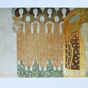 Cartel de la exposición Gustav Klimt - Kiss - Galería austriaca De Viena - impresión del museo - offset litho - oro - amor