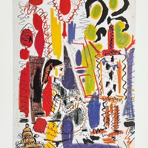 Pablo Picasso exhibition poster - The studio in Cannes - The Atelier - museum artist - art print - 1997