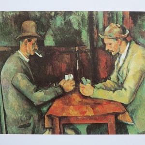 Paul Cezanne Ausstellungsplakat - Die Kartenspieler, 1890 - Museum Druck - Offset Litho