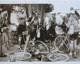 Tour de France Ausstellungsplakat - Szenen erinnern an Renoir - dekorative Kunst - schwarz weiß Fotografie - Kunstdruck - Radfahren