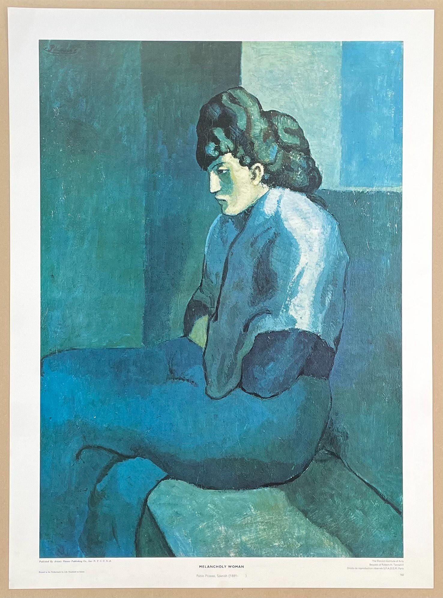 パブロ ピカソ、【画家の妹ローラ】希少な画集画より 初期作品