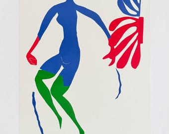 Henri Matisse exhibition poster - Blue nude with green stockings - French Art - museum artist - art print - 1997