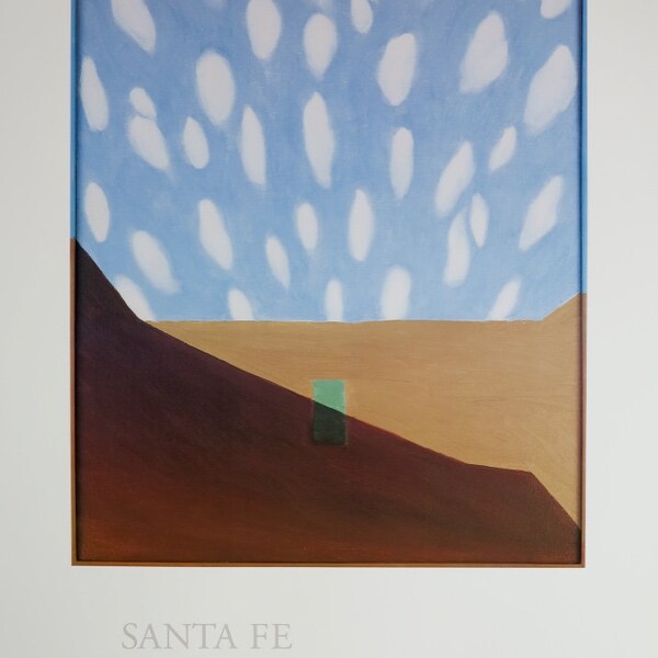 Georgia O'Keeffe exhibition poster - In the patio - Santa Fe Chamber Music Festival - art print - excellent - 1996