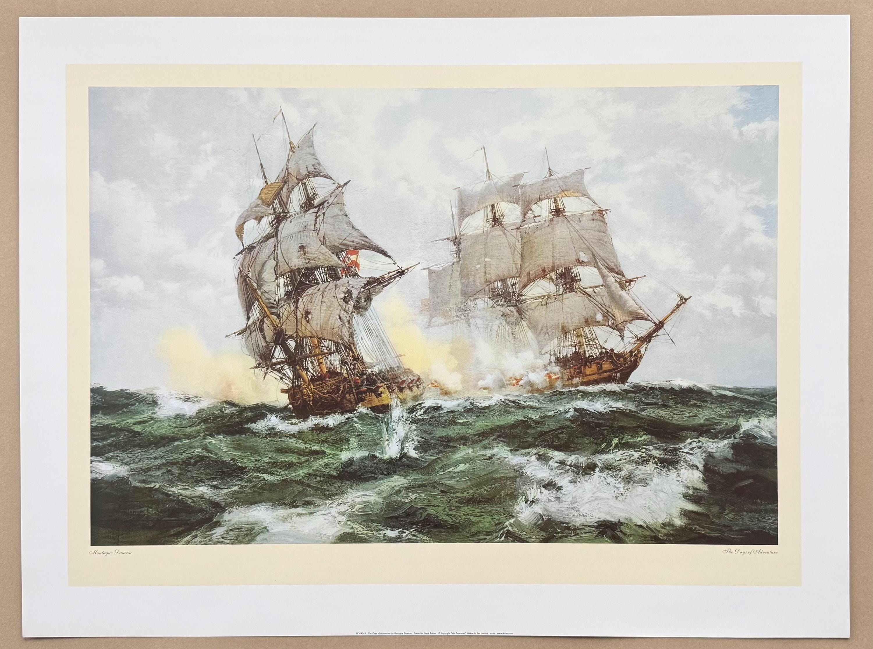 帆船の海洋画 DAWSON Montague Dawson Exhibition Poster - the Days of Adventure - Sea