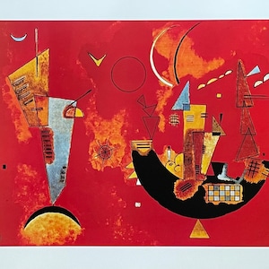 Poster della mostra Kandinsky - Mit und gegen - rosso - artista del museo - stampa d&#39;arte - 1999