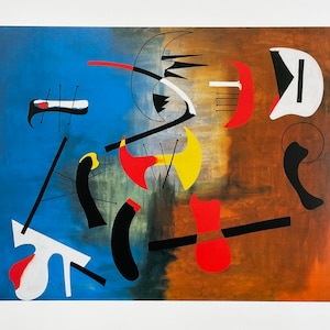 Joan Miro exhibition poster - Painting - composition - museum artist - art print - surrealism - offset litho - 1999