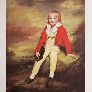 Sir Henry Raeburn exhibition poster - Sir George Sinclair as a boy - vintage museum print - 1971