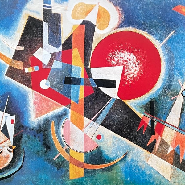 Affiche d'exposition Wassily Kandinsky - Im Blau, 1925 - bleu - artiste de musée - grand tirage d'art - cubisme - lithographie offset - 1999