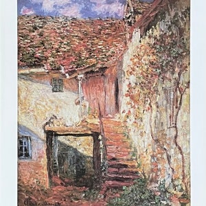 Claude Monet exhibition poster - The stairs - garden - impressionist - museum artist - art print