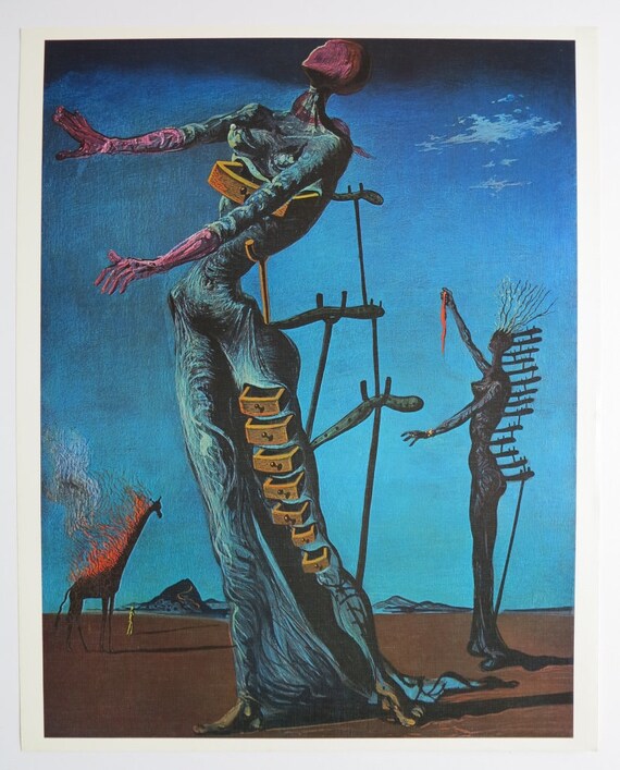 Salvador Dali Exhibition Poster The Burning Giraffe Museum Etsy Canada