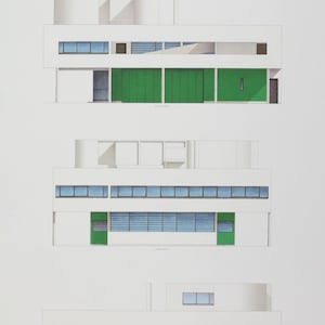 Le Corbusier exhibition poster - Villa Savoye - museum print - architect - architecture