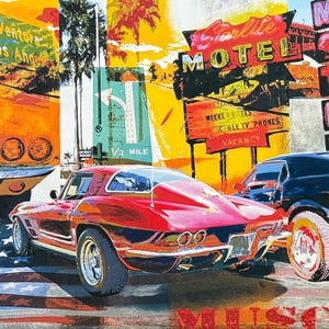 Muscle Cars exhibition poster - Corvette - Challenger - Camaro - American - classic cars - garage - art print