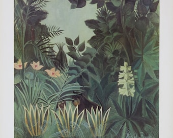 Henri Rousseau exhibition poster - The equatorial jungle - National Gallery of Art - Washington DC - vintage print - 1970s