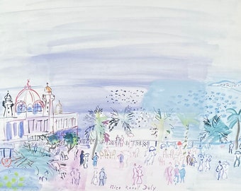 Raoul Dufy exhibition poster - Casino at Nice - France - museum artist - art print