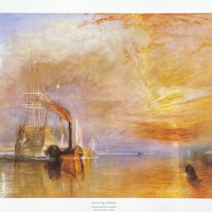 Joseph Mallord William Turner exhibition poster - The Fighting Temeraire - museum artist - art print - 1988