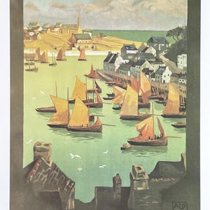 Cartel de exposición Chemin de Fer D'Orleans - Cote Sud de Bretagne - Audierne - Francia - reproducción - viajes turismo - impresión de arte