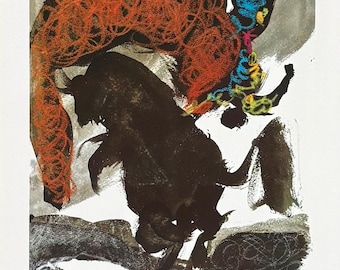 Pablo Picasso exhibition poster - Toras Y Toreros - art print - 1970s