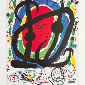 Joan Miro exhibition poster - Exposition XXII Salon - museum artist - art print - surrealism - offset litho - 1997