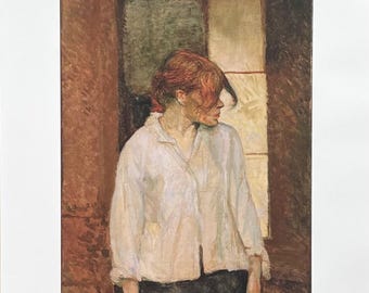 Henri De Toulouse-Lautrec exhibition poster - At Montrouge, Rosa la Rouge - The Barnes Foundation - museum artist  art print - impressionist