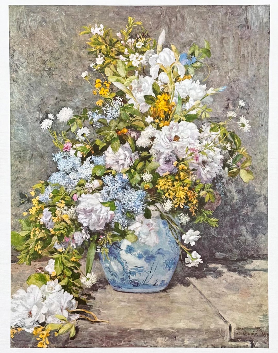 ピエール・オーギュスト・ルノワール展ポスター - 花瓶の中の春の花