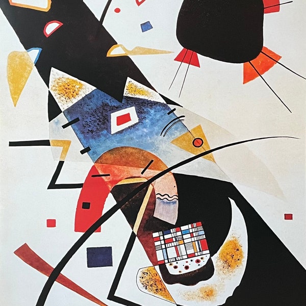 Affiche de l’exposition Vassily Kandinsky - Black Spots - artiste du musée - tirage d’art vintage - 1994