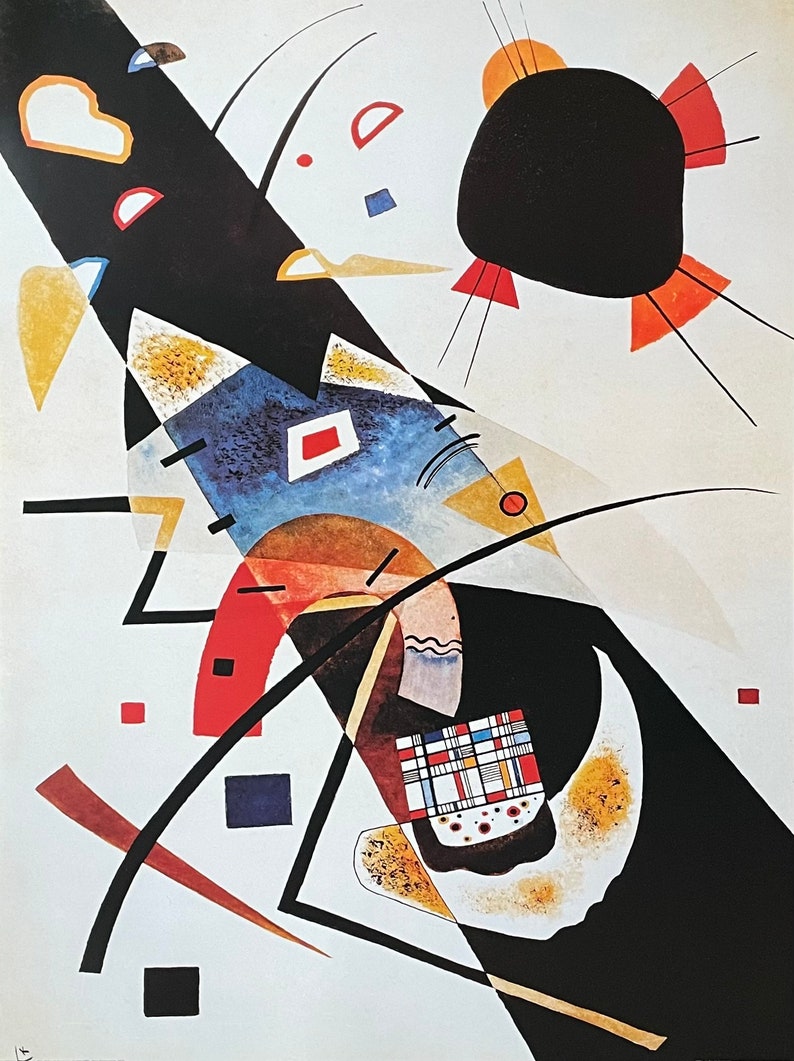 Vassily Kandinsky exhibition poster Black Spots museum artist vintage art print 1994 image 1