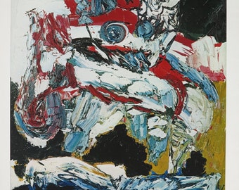 Karel Appel exhibition poster - The horseman - Cobra art - vintage museum print - 1970s