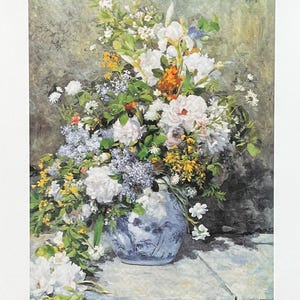 Cartel de la exposición de Pierre Auguste Renoir - Gran jarrón con flores - Naturaleza muerta - Artista del museo - Impresión artística