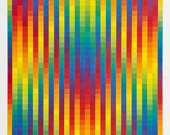 Richard Paul Lohse exhibition poster - Untitled - art print - Optical Kinetic art - rainbow colors