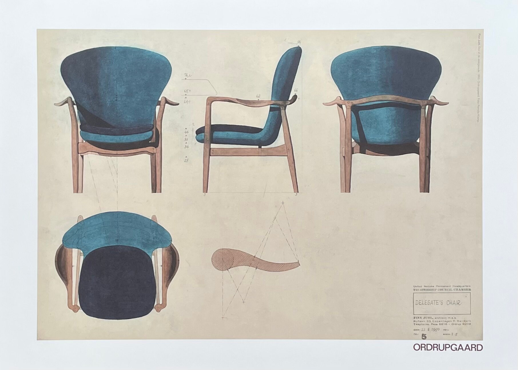 Finn Juhl Exhibition Poster - Chairs - Art Print - Danish