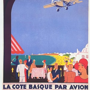 Air mail - Aeropostale - exhibition poster - Airplane - French postal service - decorative art print- reproduction - travel - advertisement