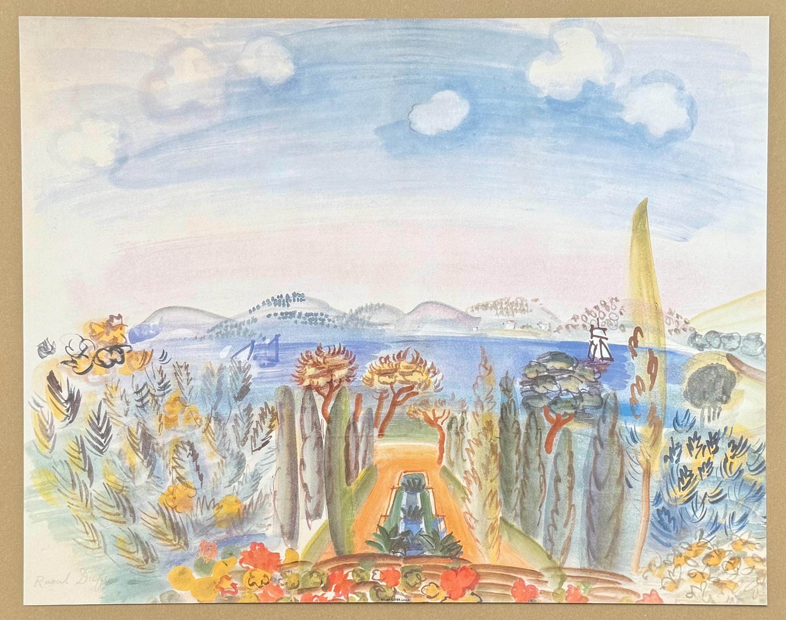 ラウル デュフィ、ニースの海岸、希少画集画、新品額装付 ラウル デュフィ、ニースの海岸、希少画集画、新品額装付 - メルカリ