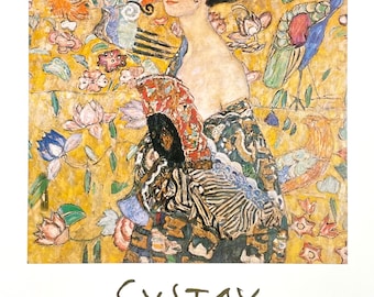 グスタフ・クリムト展ポスター - 扇を持つ女性 - 女性の肖像画