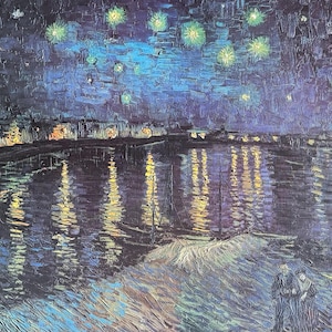 Vincent van Gogh exhibition poster - Starry Night - museum artist - art print - Arles - France - Rhone river