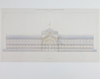 Jakob Ignaz Hittorff exhibition poster - Palace of Industry - Paris - Architecture - offset lithograph