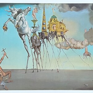 Salvador Dali exhibition poster - The temptation of Saint Anthony - museum artist - art print - surrealist