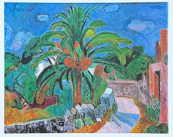 Hans Purrmann exhibition poster - Road with Palm Tree - museum artist - art print