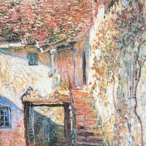 Claude Monet exhibition poster - The stairs - garden - impressionist - museum artist - art print